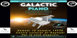 Conférence musicale  Galactic Piano, samedi 10 octobre 14h30 centre culturel de St-Raphaël